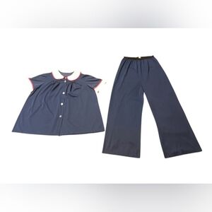 Vintage 70's Dutchmaid Blouse & Pants Lounge Set (L/XL)